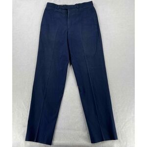 Barneys New York Pants Mens Blue Solid Straight Wool Size 33R 34L